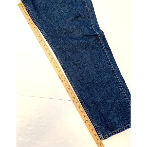 Levis 505 Jeans Mens 42x32 Regular Fit Straight Leg Y2K Dark Denim - Picture 6 of 10